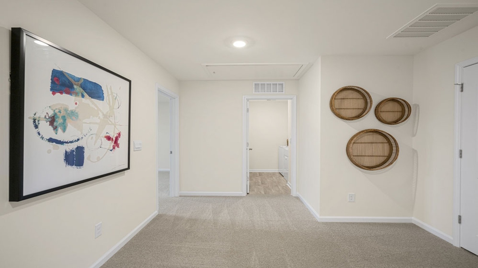 landing located upstairs