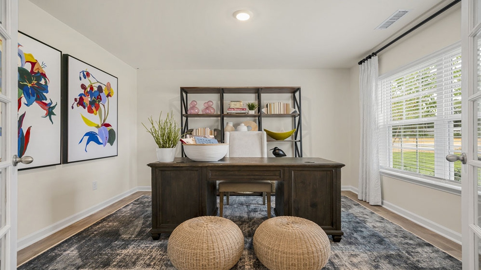Office with french doors