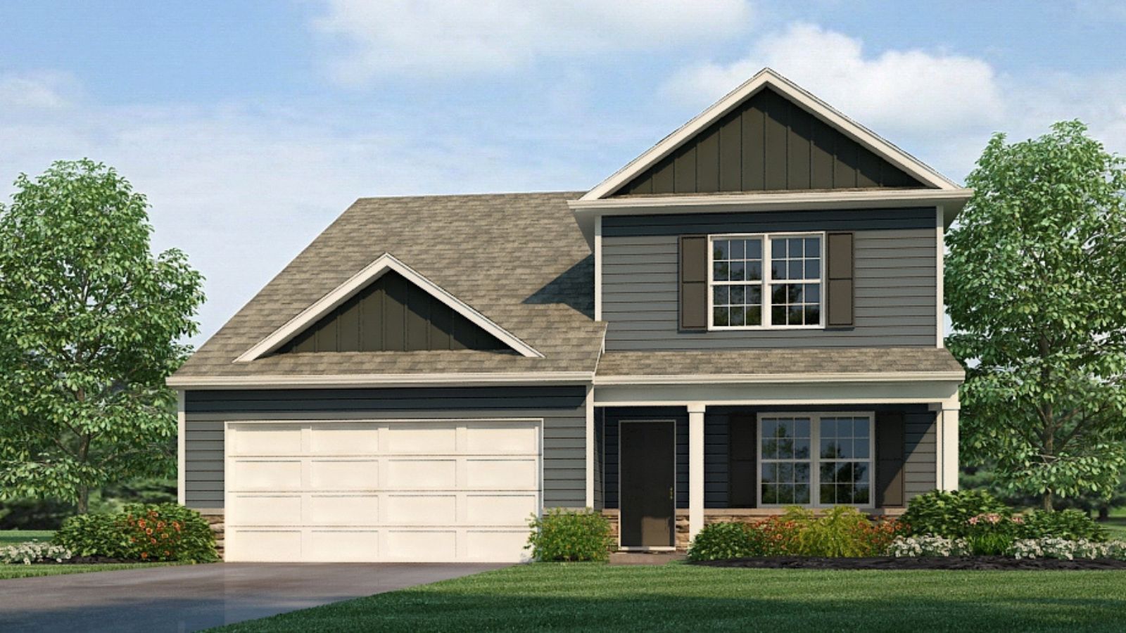 The Salem features a 4 bed 2.5 bath single family home