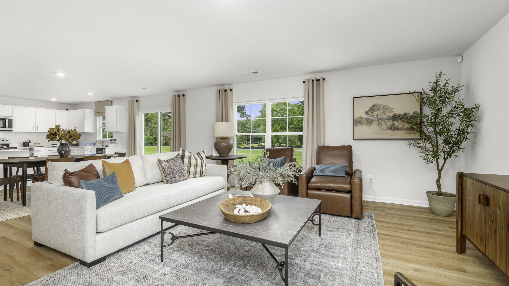living room with lvp