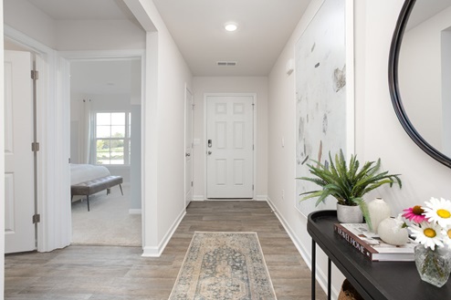 Front door with vinyl floors