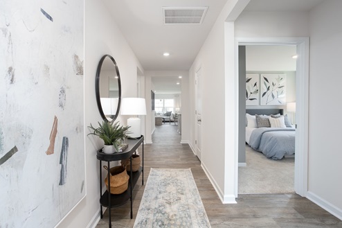 Front door with vinyl floors