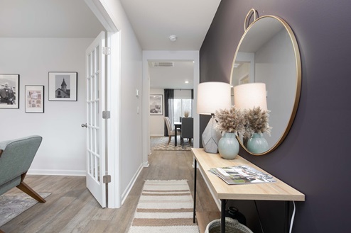 Front door with vinyl floors