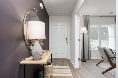 Front door with vinyl floors