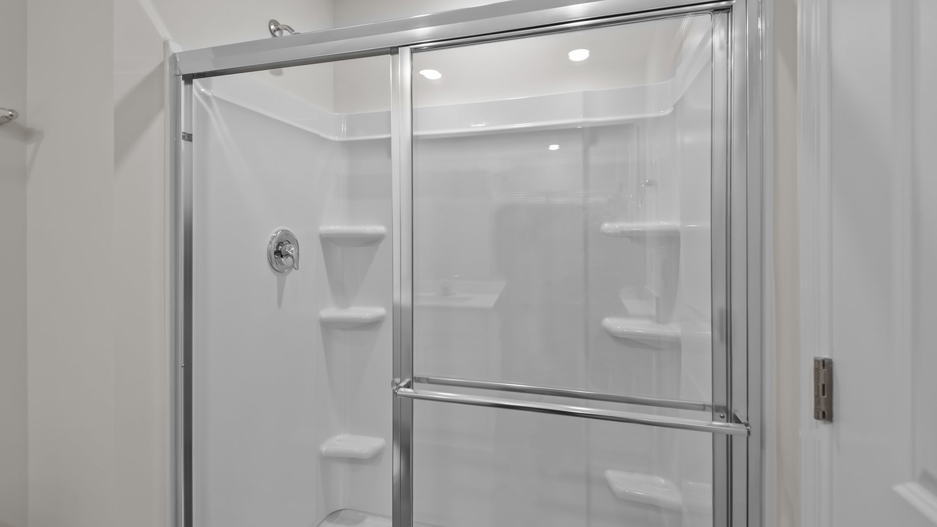 primary bathroom with walk in shower