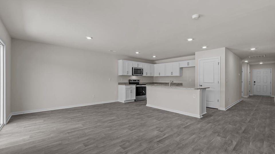 living room with vinyl flooring