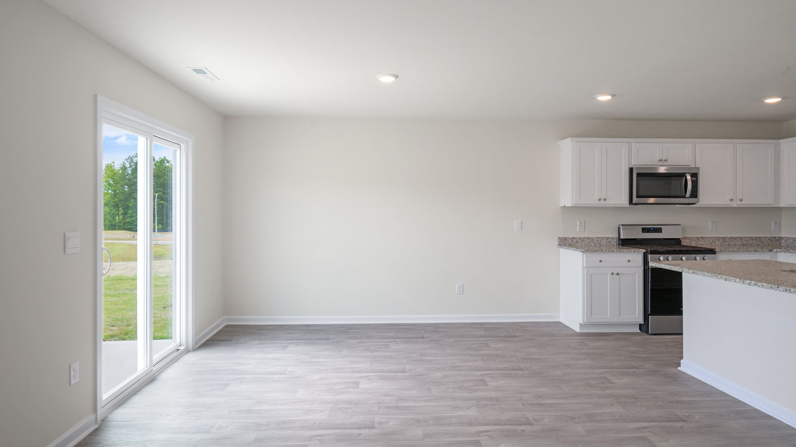 dining area with patio door view