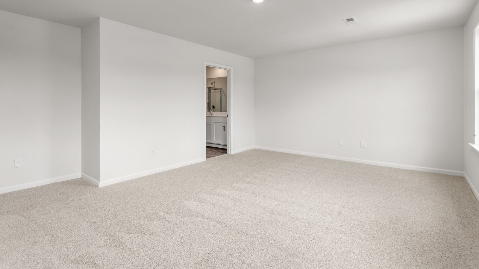 primary bedroom with carpet