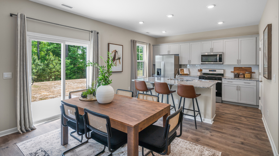 dining area and patio door