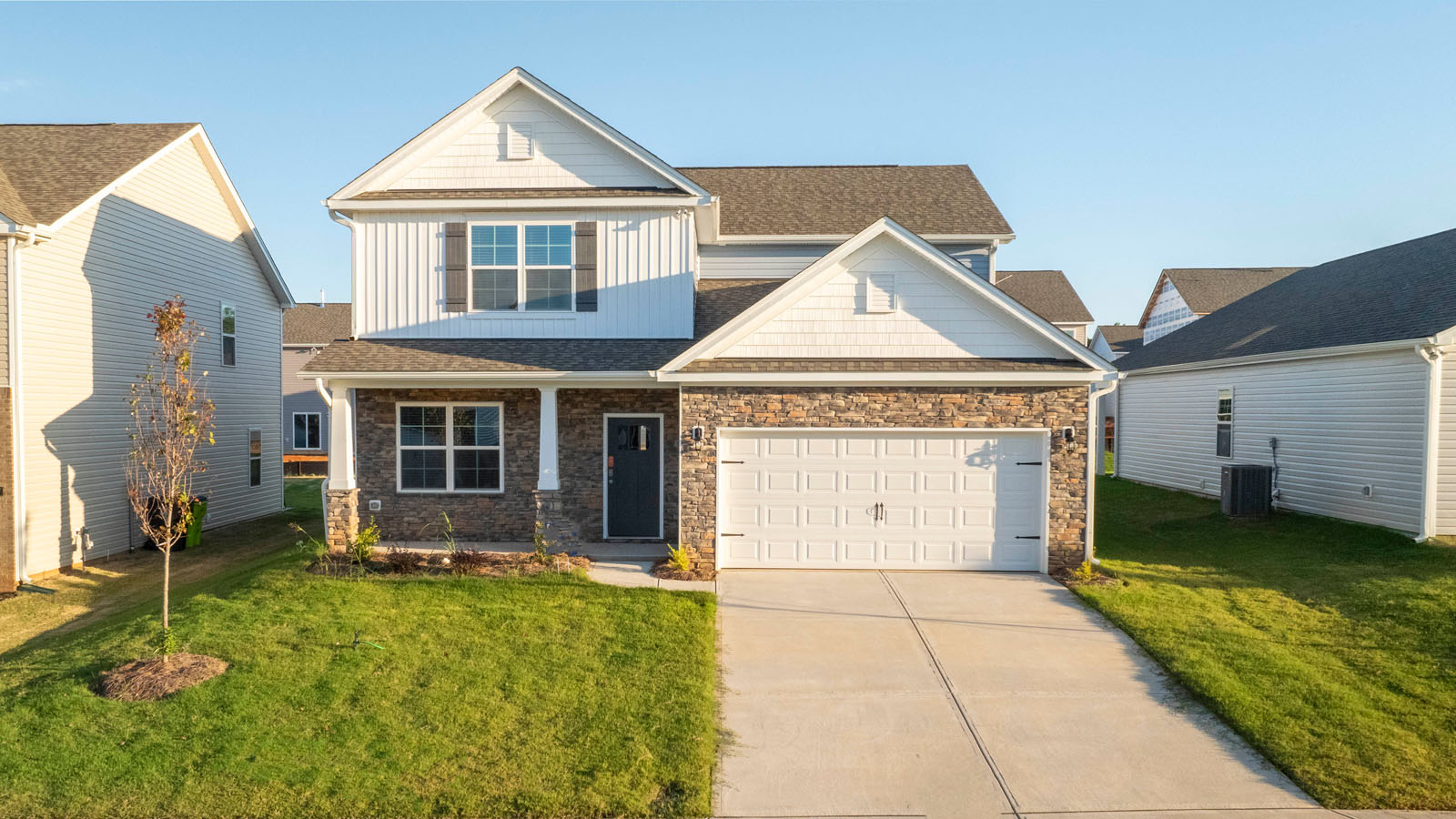 The inston featured at The Preserve at Kinsley offers a 2 story 2 car garage 4 bedroom 2 full baths 1 half bath single faily home