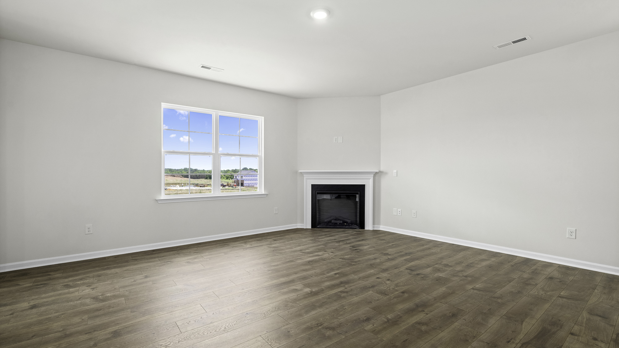 living area with fireplace