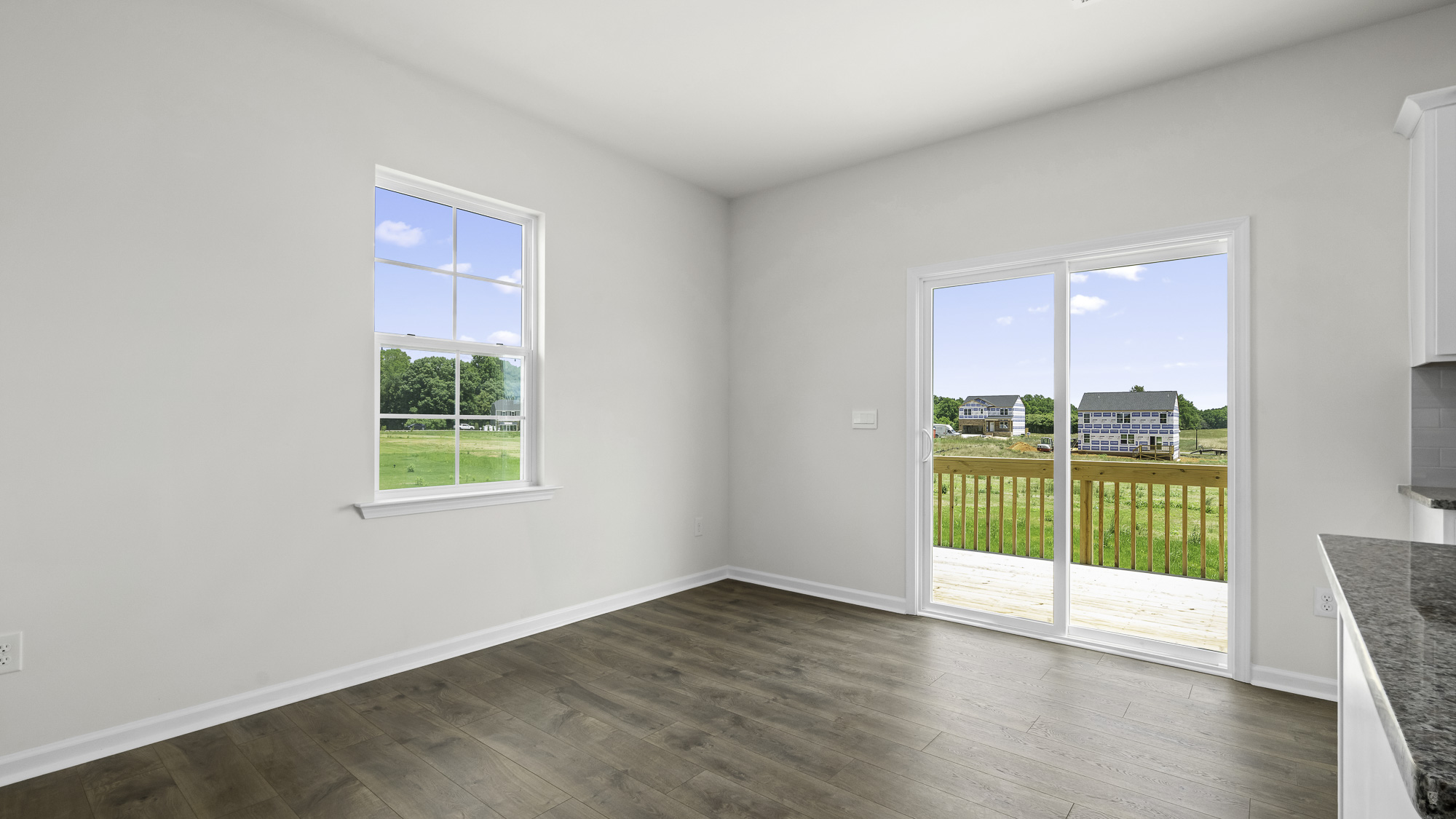 dining area with patio view