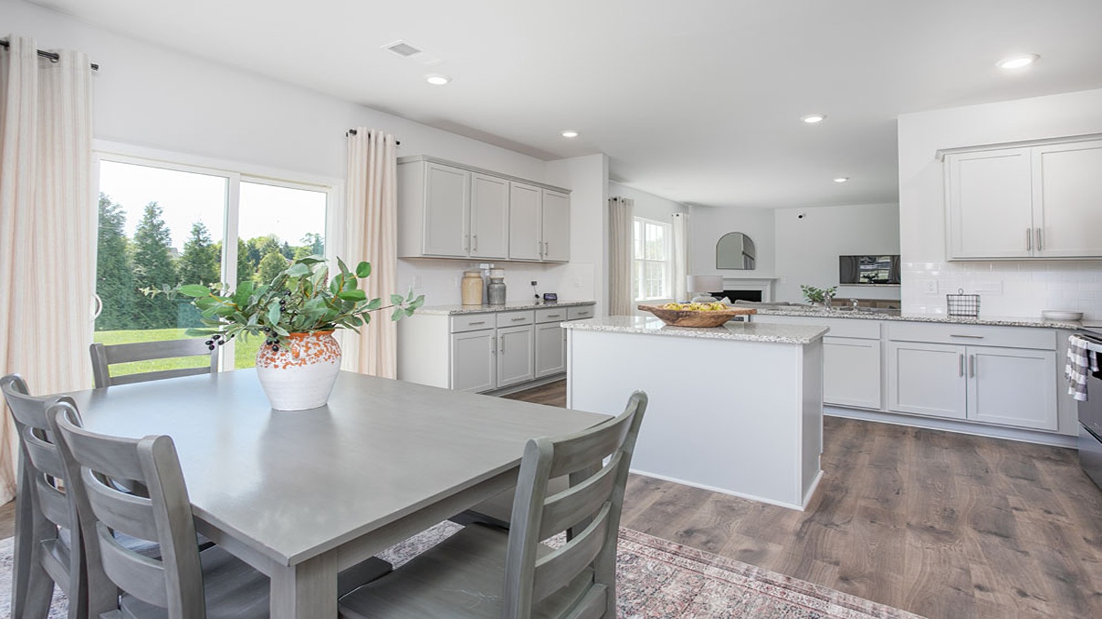 breakfast area and living room view