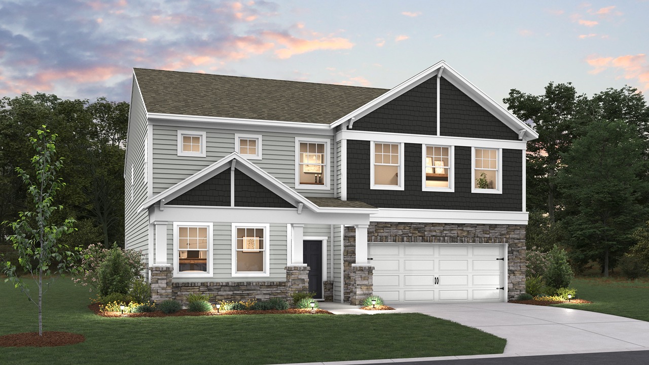 The Summer featured at the Preserve at Kinsley offers a 2 story 2 car garage 5 bedroom 3 full bathroom single family home