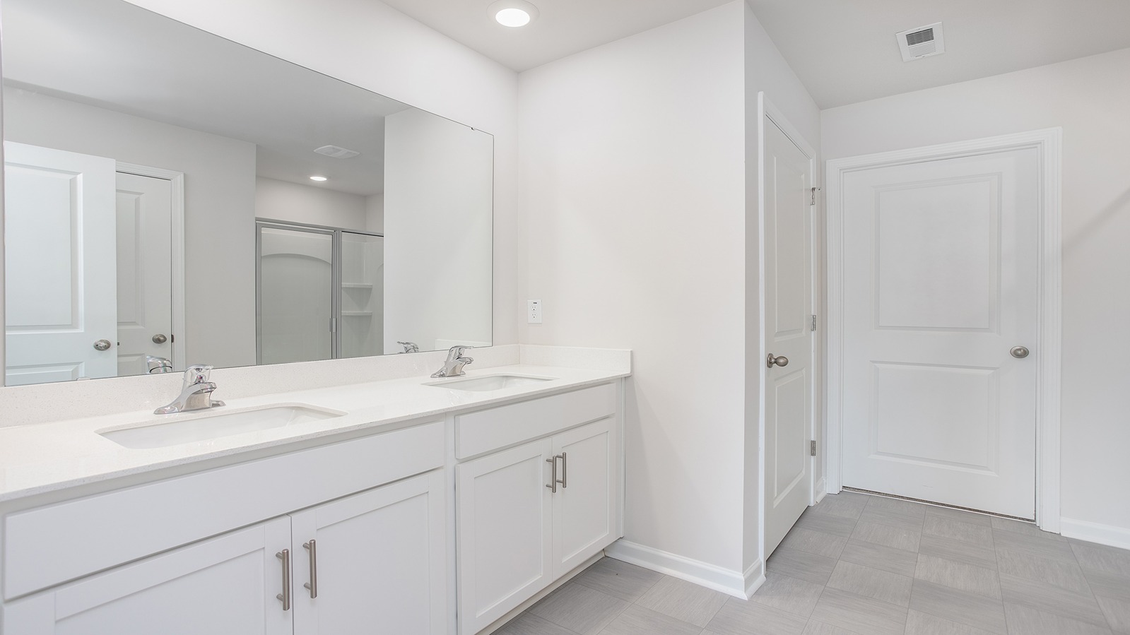 primary bathroom with double sinks