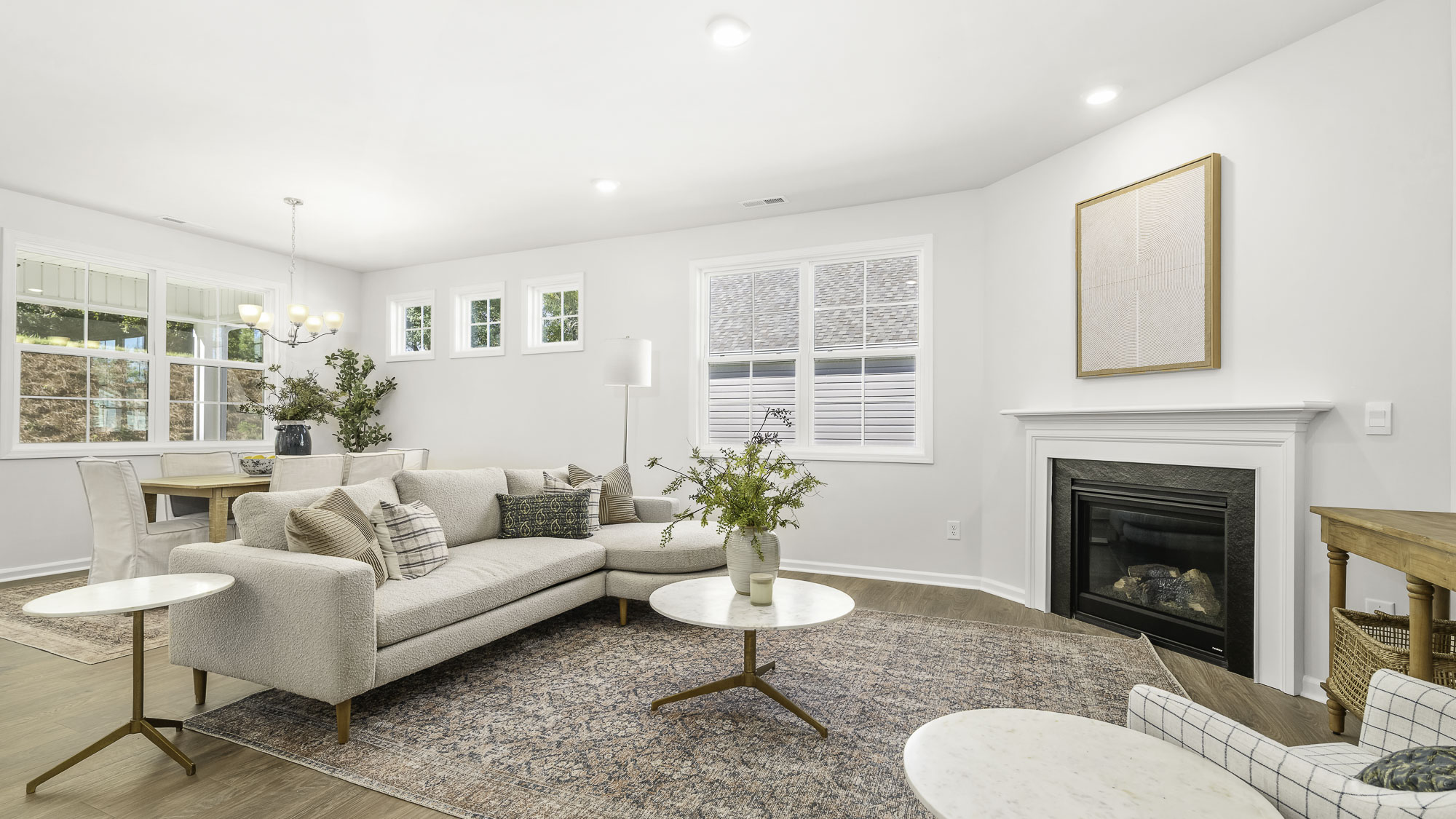 living room with fireplace