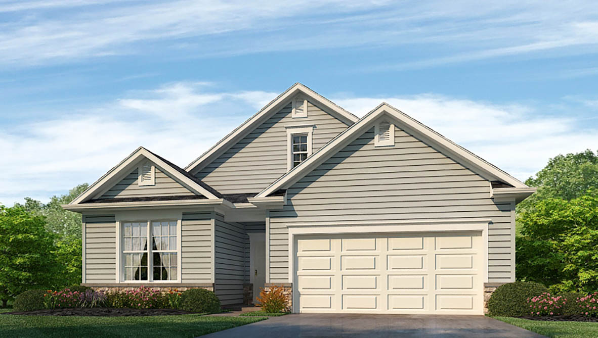 The Clifton featured at The Villas at Kinsley offers a 1.5 story 2 car garage 3 bedroom 3 full bathroom single family home