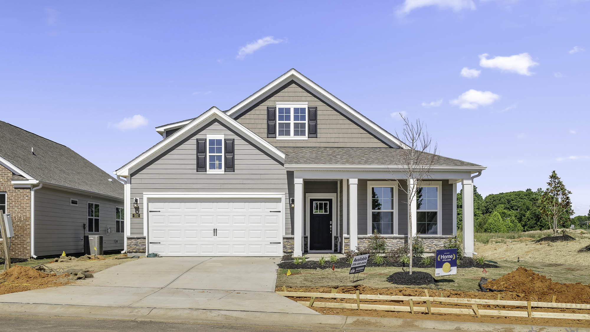 The Dover featured at The Villas at Kinsley offers 1.5 story 2 car garage 4 bed 3 bath single family home