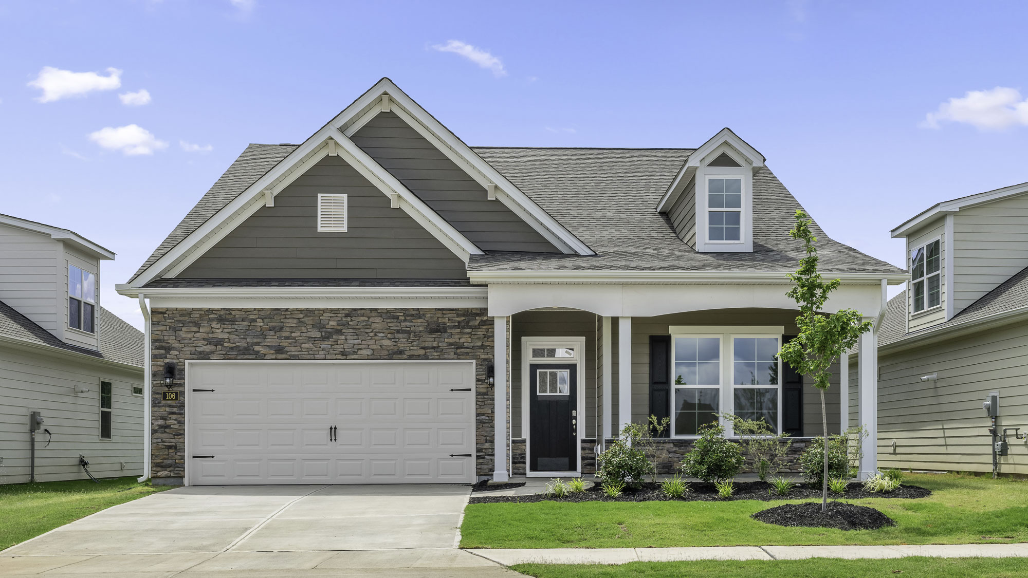 The Azalea featured at The Villas at Kinsley offers a 2 story 2 car garage 4 bedroom 3 full bathroom single family home