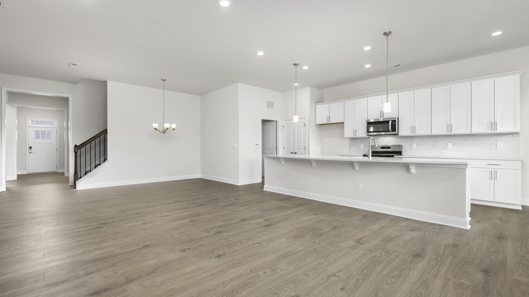 kitchen and living area