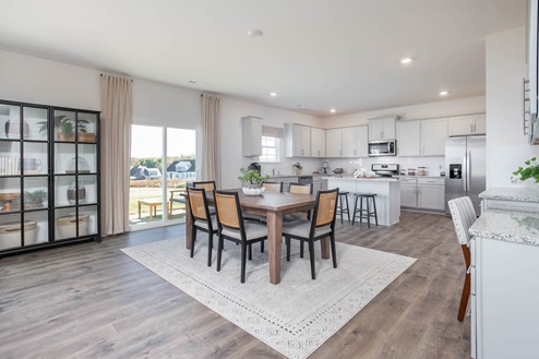 dining area with sliding glass doors
