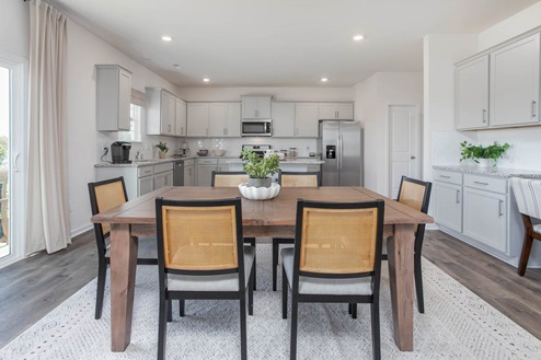 dining area with sliding glass doors
