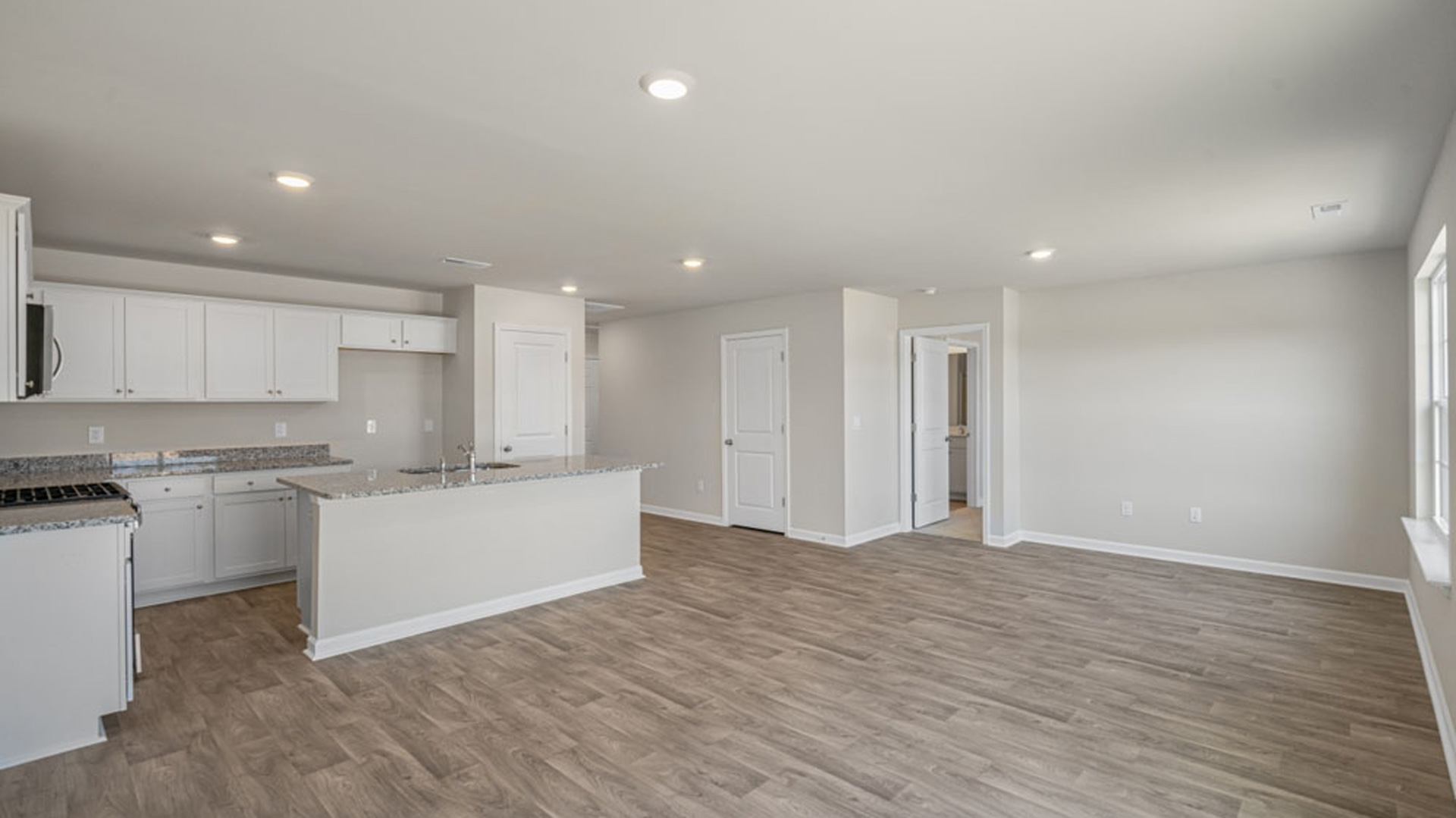 dining area with vinyl floor and sliding glass door
