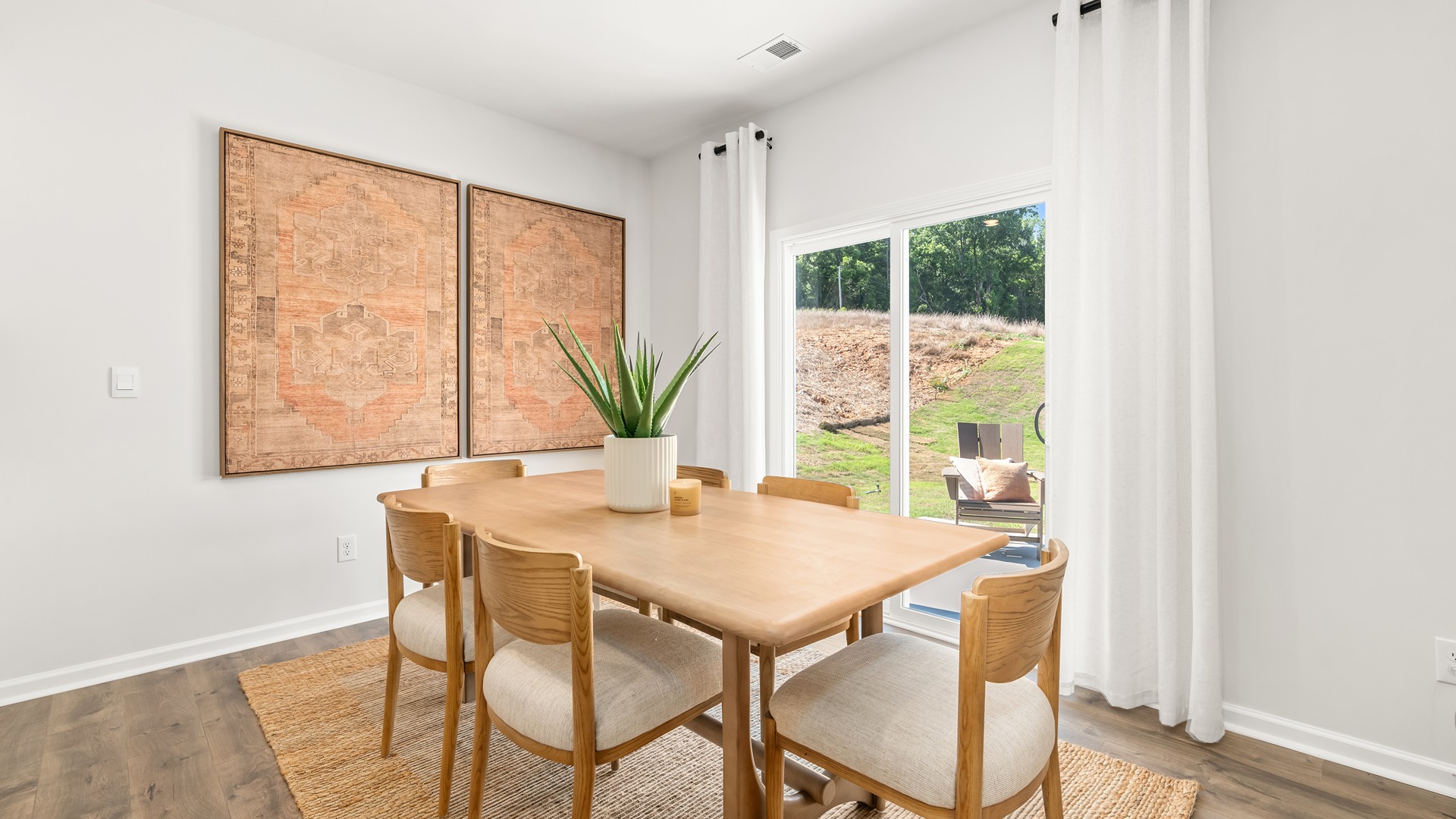 dining area with patio door