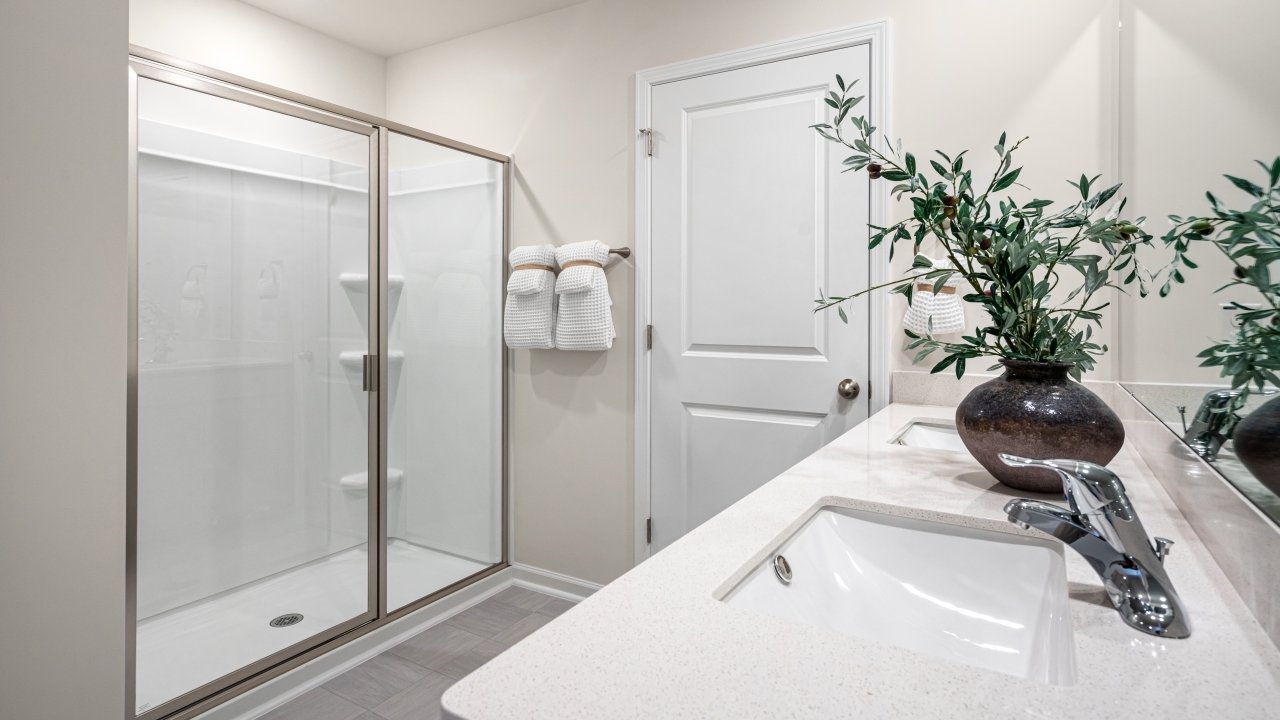 Walk in shower in primary bathroom