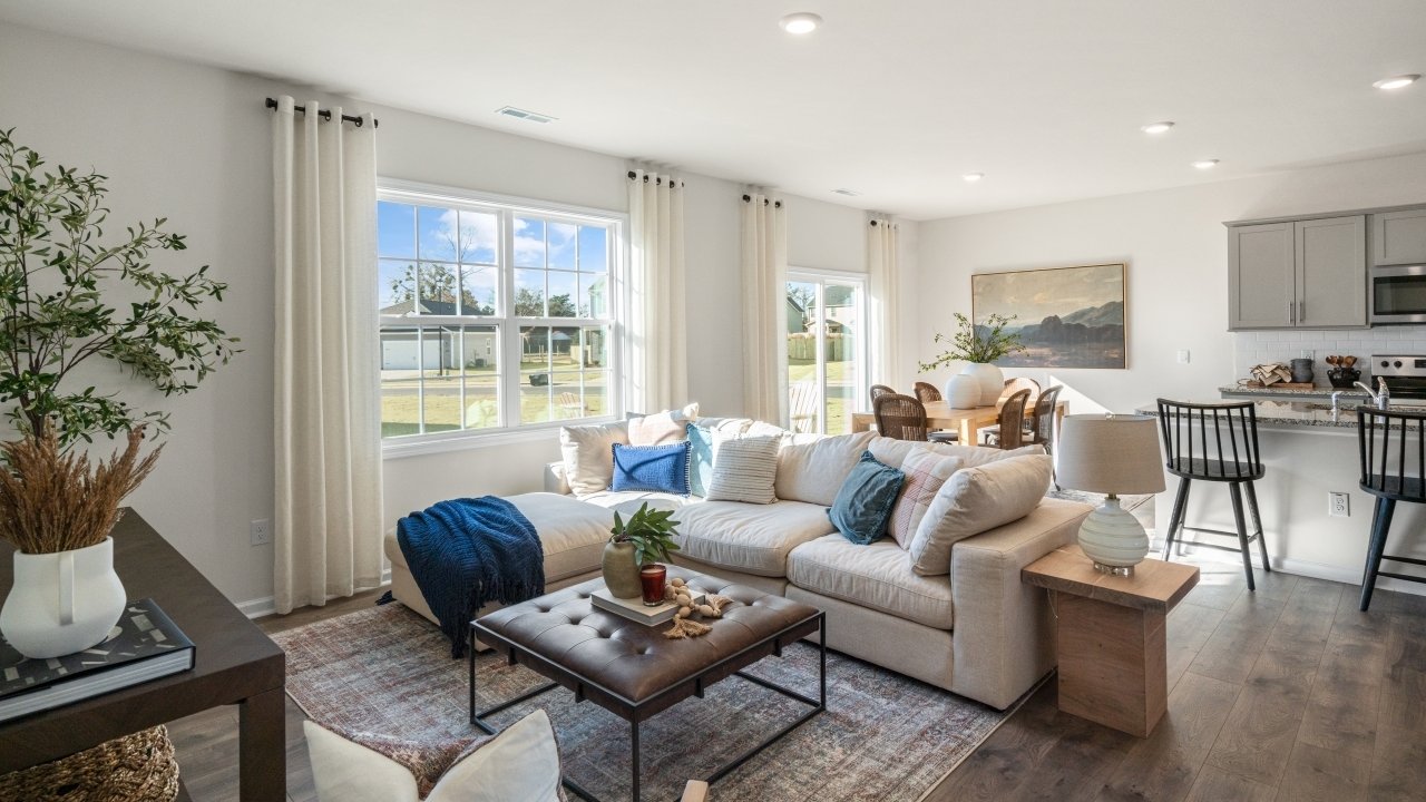 Living room off of kitchen