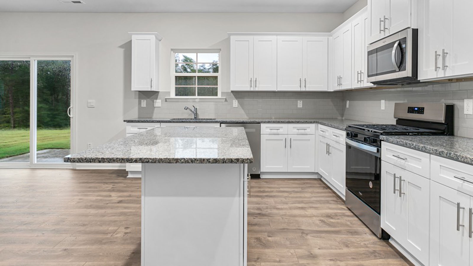 kitchen with a small island