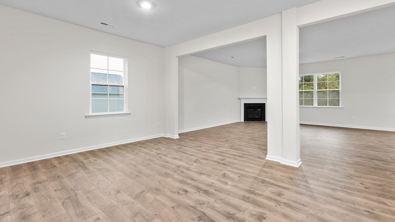 living room with revwood