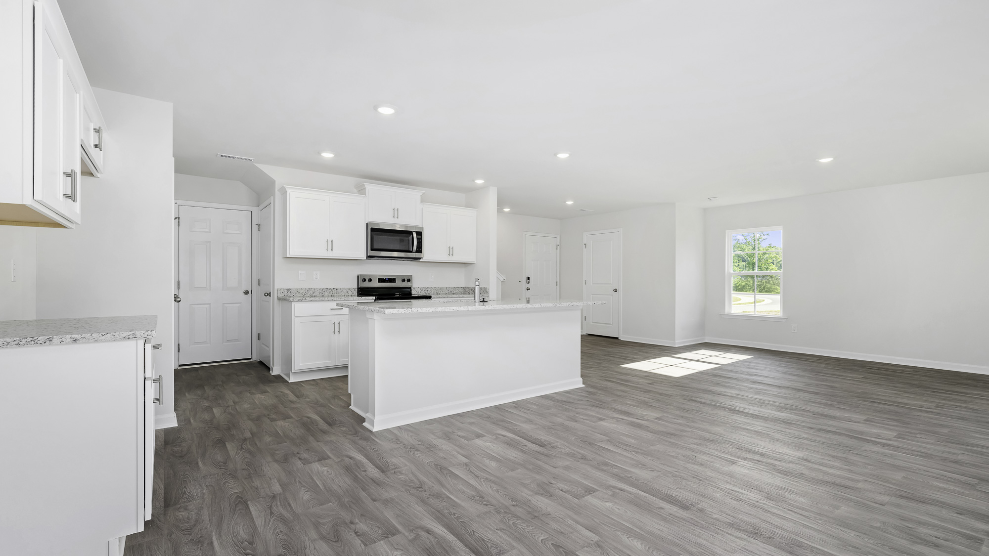 kitchen and partial living area