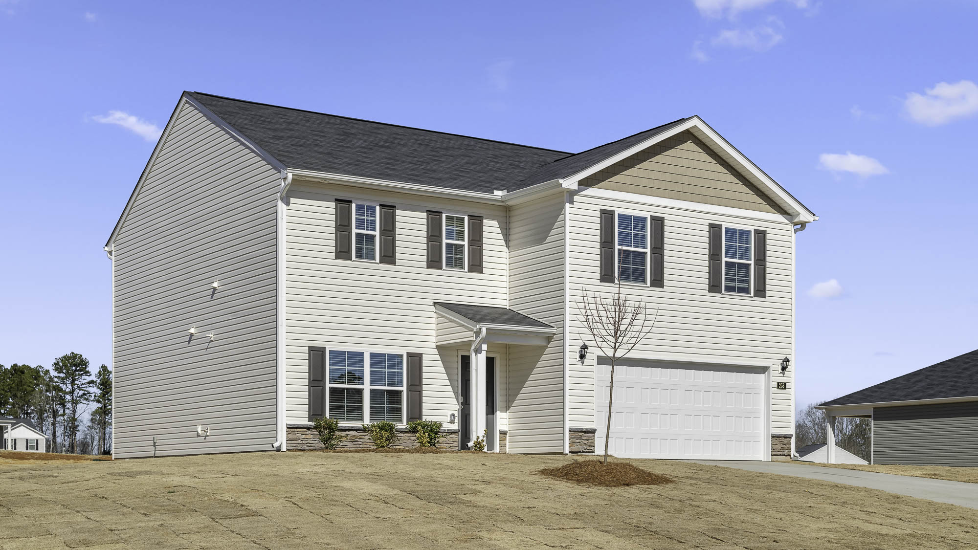 The Galen featured at Mount Hope Estates offers a 2 story 2 car garage 3 bedroom 2 full baths 1 half bath single family home