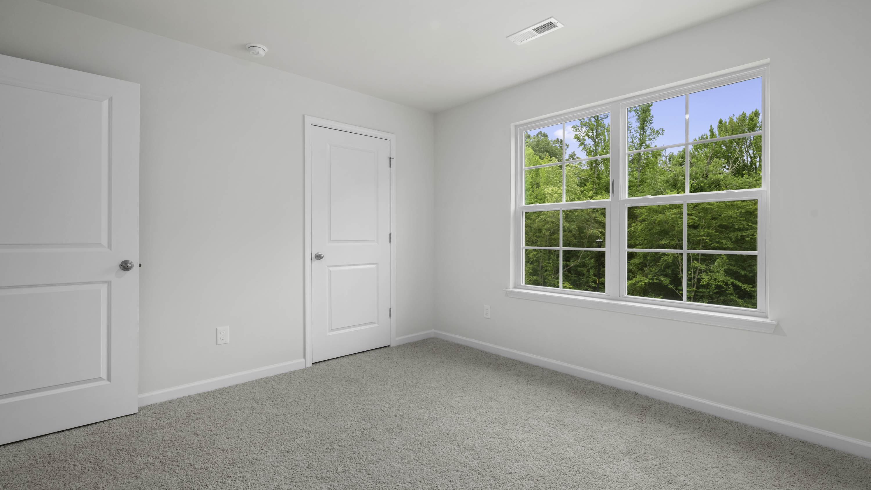 bedroom with 2 windows