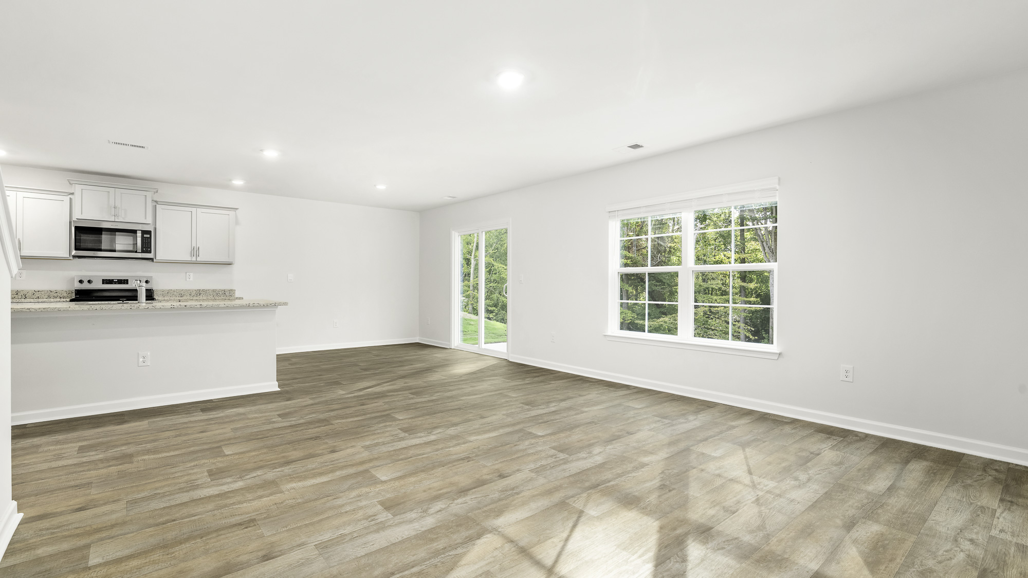 LIVING ROOM AND PARTIAL KITCHEN