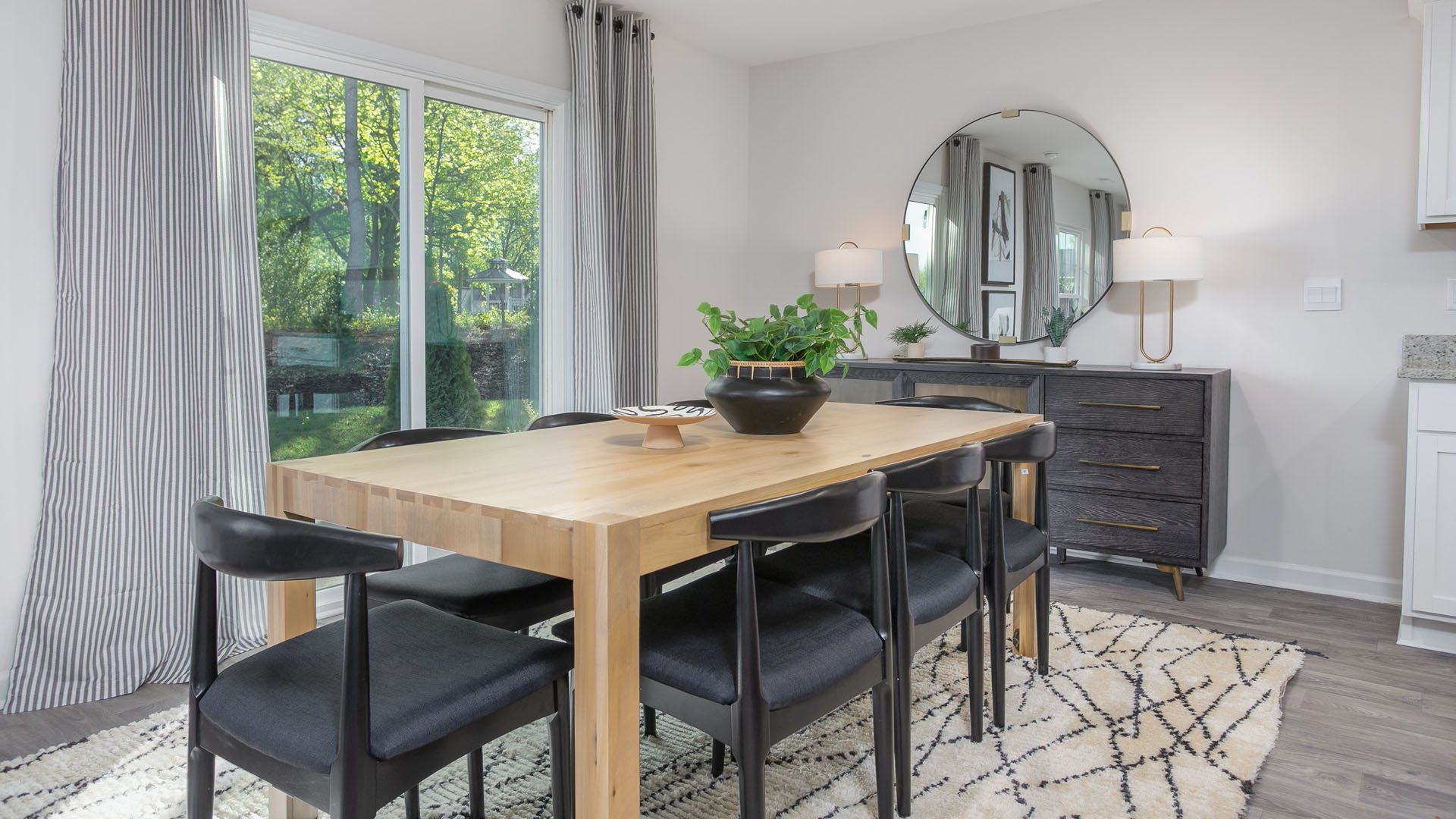 dining area with sliding glass doors