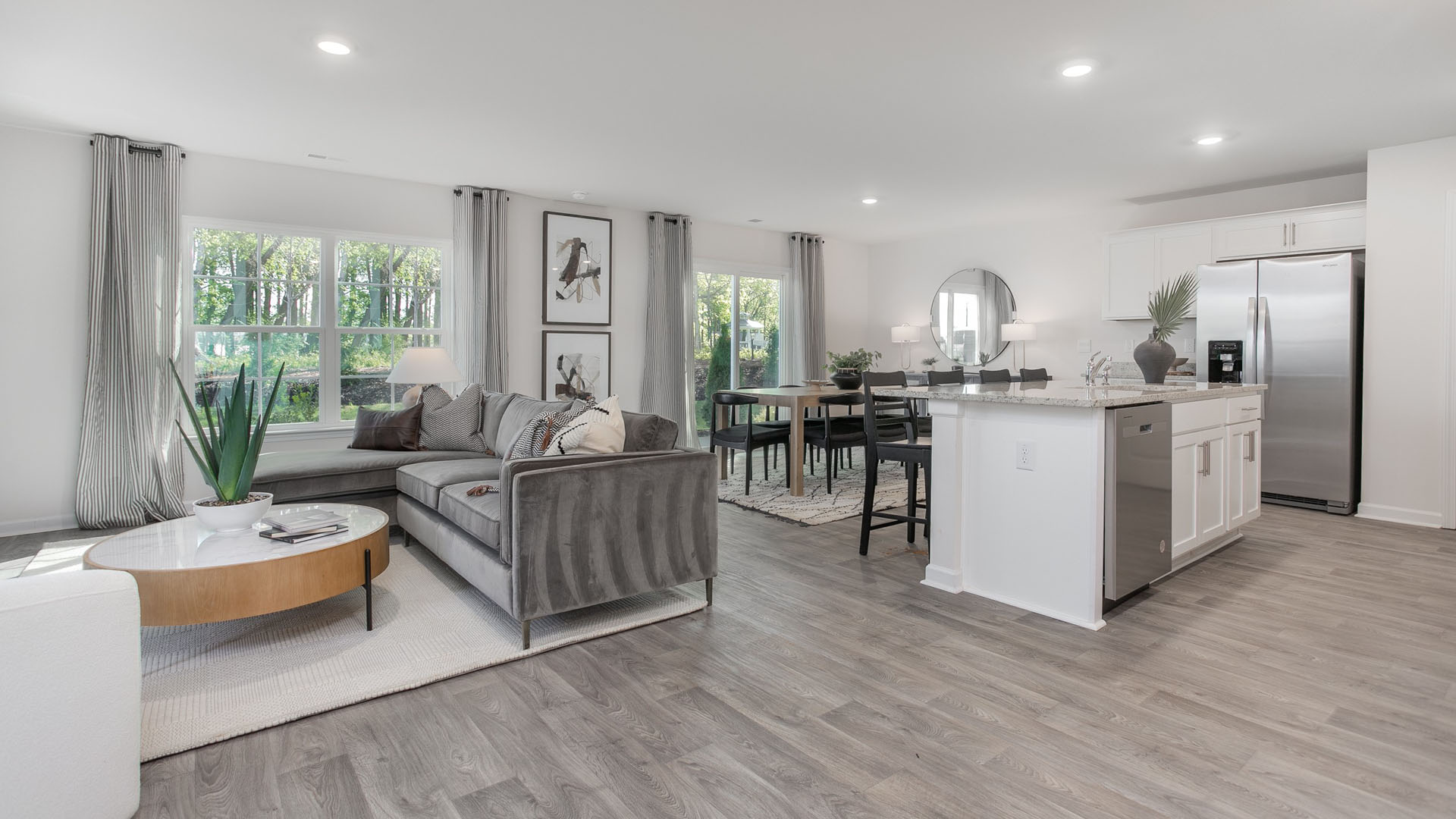 living room with vinyl floor