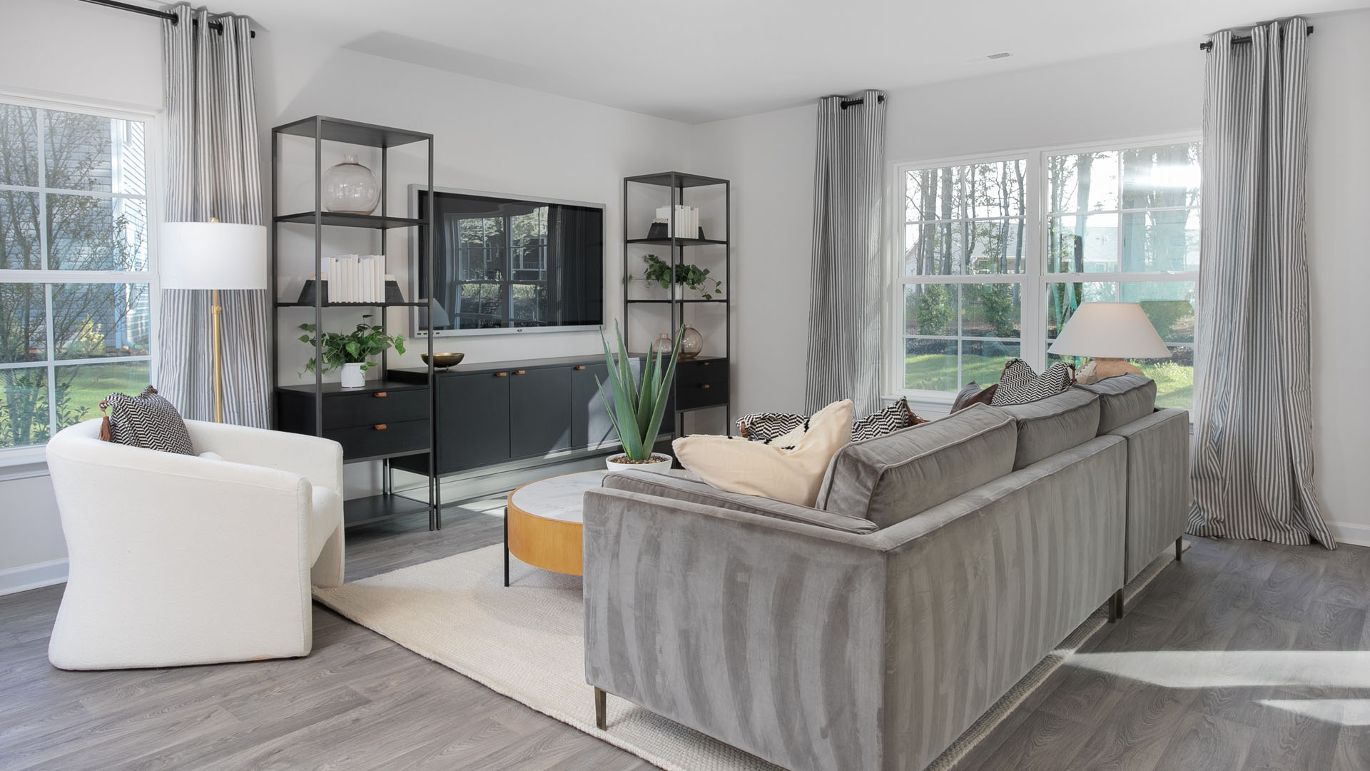 living room with vinyl floor