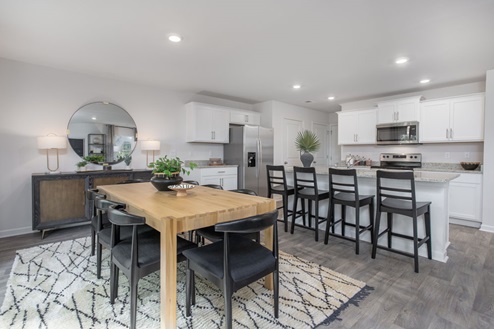 dining area with sliding glass doors