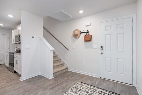Front door with vinyl floors