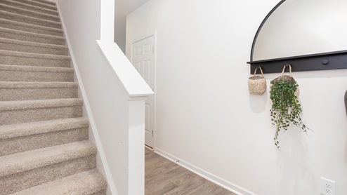 Front door with vinyl floors