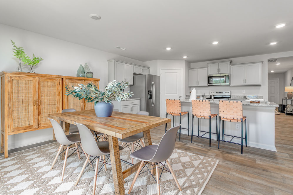 dining area with sliding glass doors