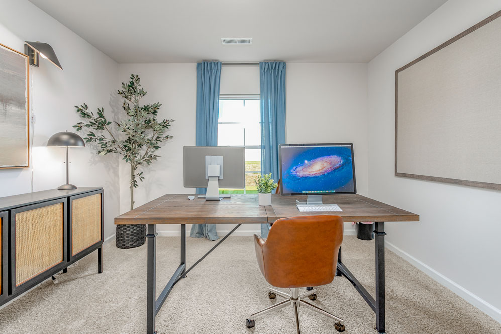 office with carpet and natural light
