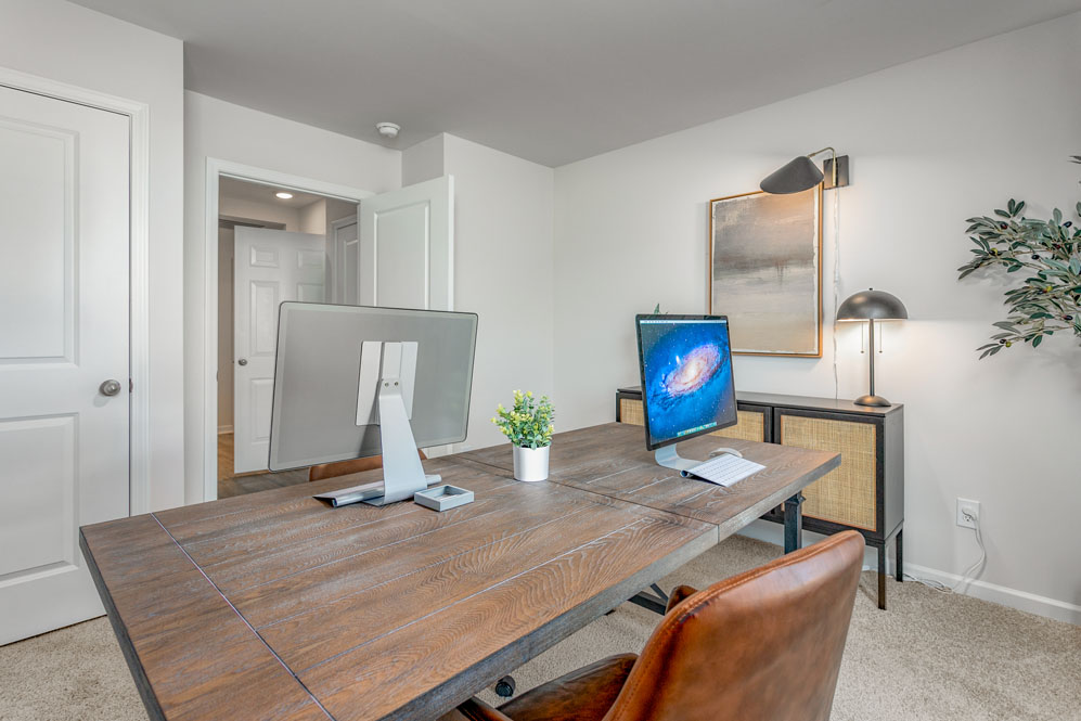 office with carpet and natural light