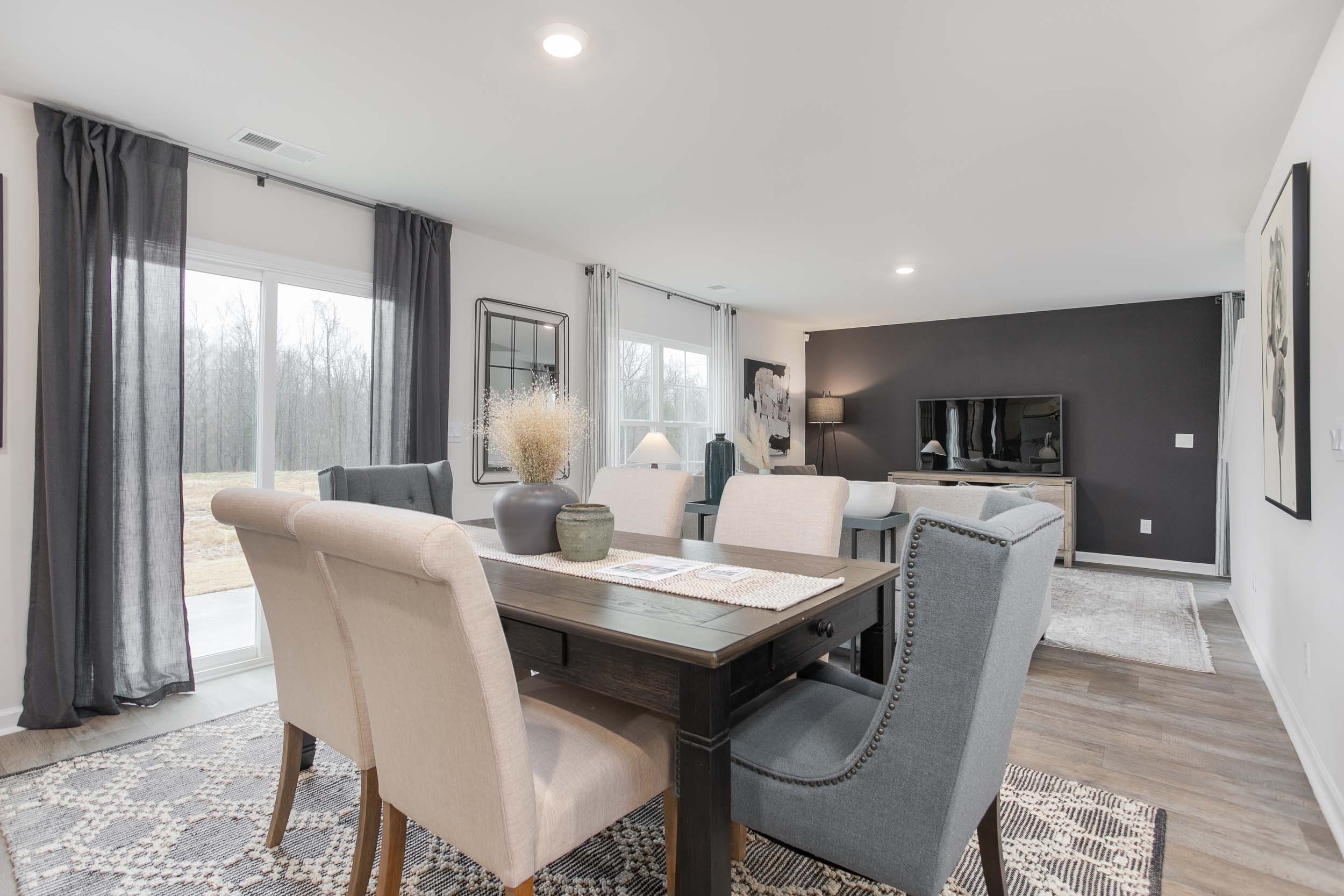 dining area with sliding glass doors