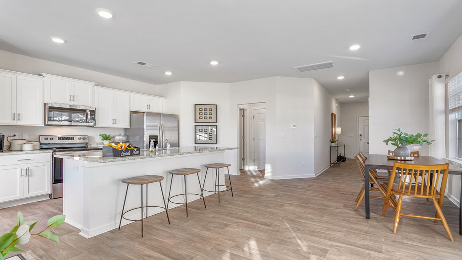 kitchen and dining area