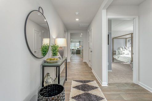 Front door with vinyl floors
