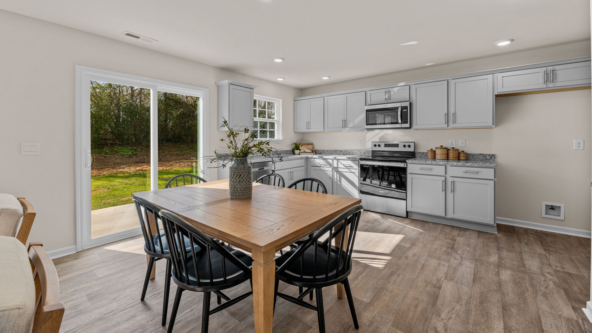 dining area with sliding glass door