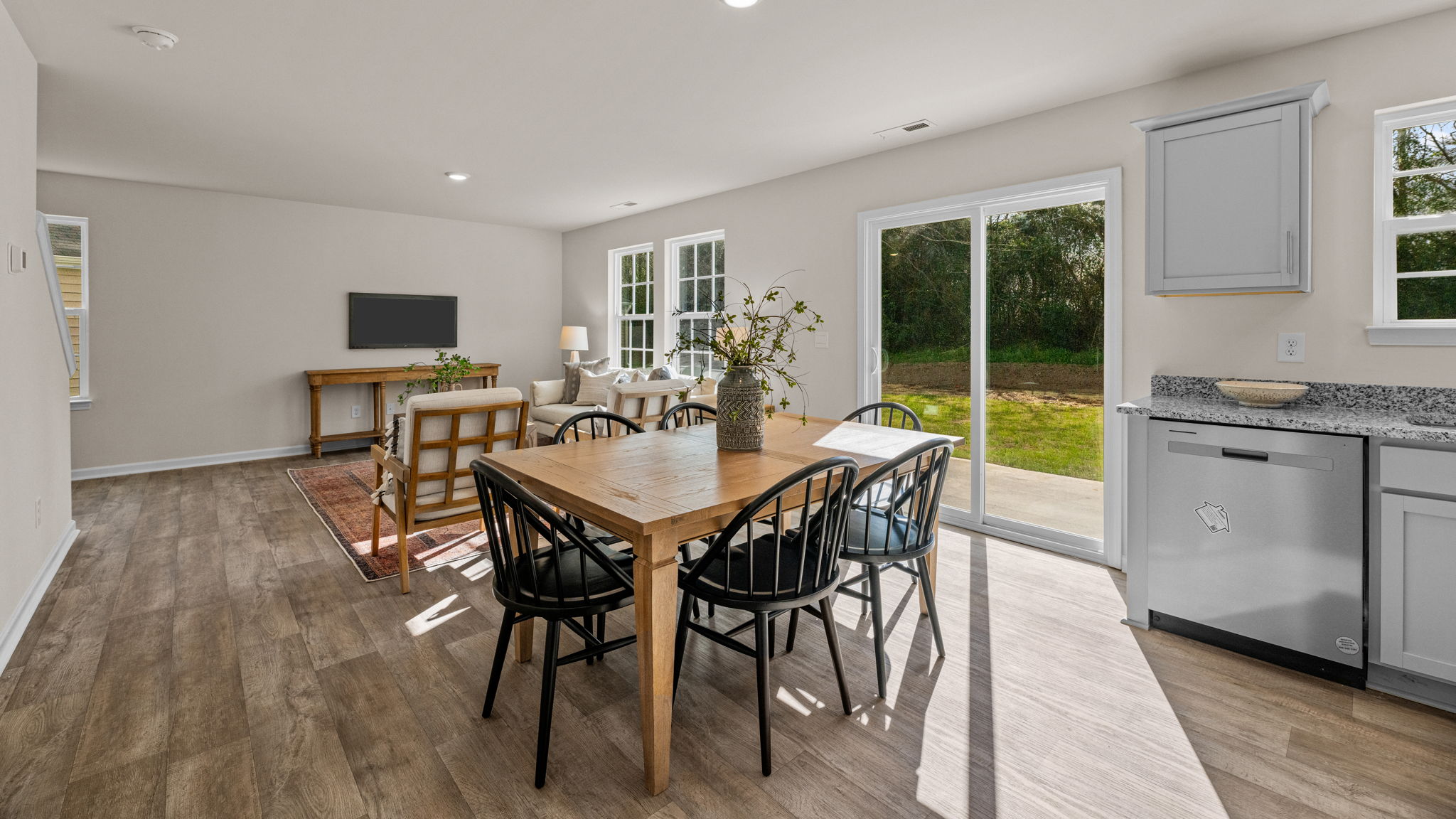 dining area with sliding glass door